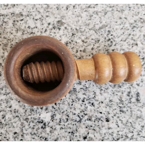 Unbranded Other - Spiral Screw‎ Wooden Nutcracker Floral Carved. Made In Switzerland